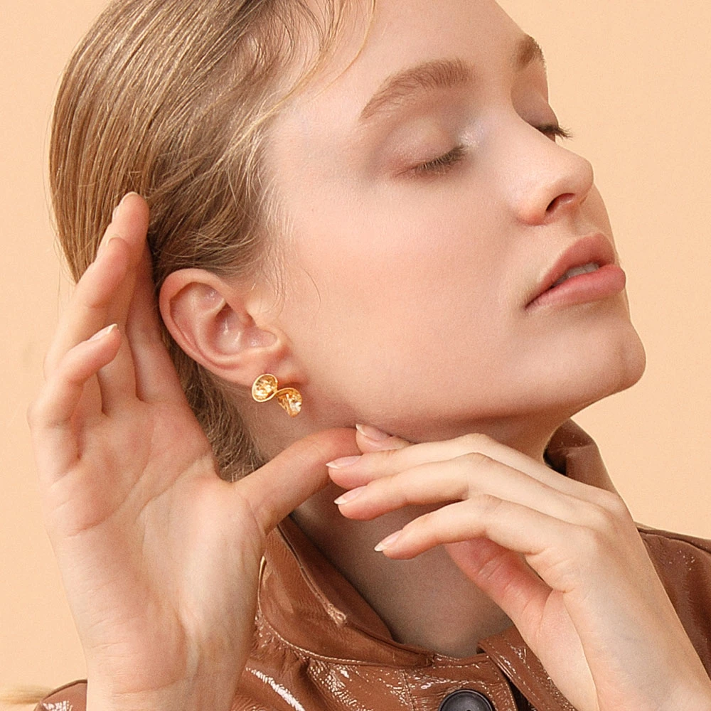 Gold Plated Simple Design Gold Earring Stud Earrings for Women