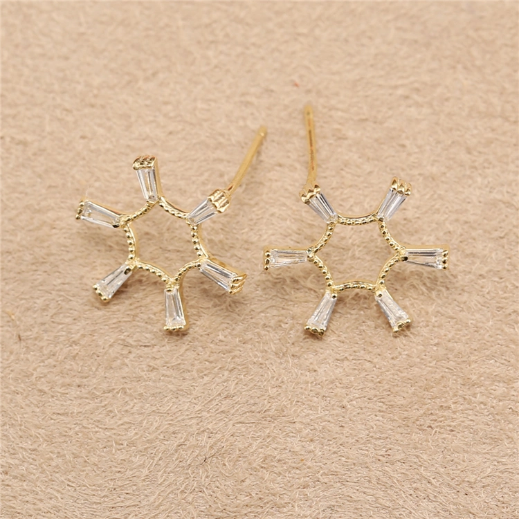 Newest Design Simple Stud Earrings Geometric Snowflake Earrings for Women 2019