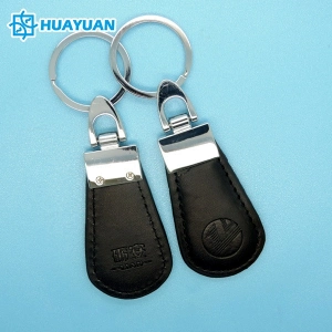 Customized 125kHz 13.56MHz Access Control Contactless Smart RFID Leather Keychain