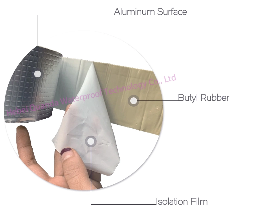 Self Adhesive Aluminum Membrane Rubber Butyl Waterproof Tape
