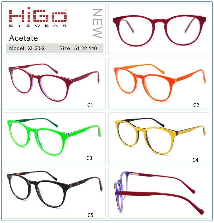 2019 New Light Color Acetate Prescription Glasses Computer Glasses Optical Frame for Young Teenager