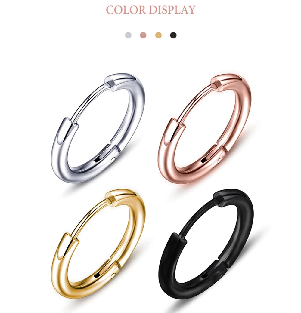 2020 Hot Sale 4 Colors Fashion Jewelry Cheap Unisex Mini Hoop Stainless Steel Earrings for Men
