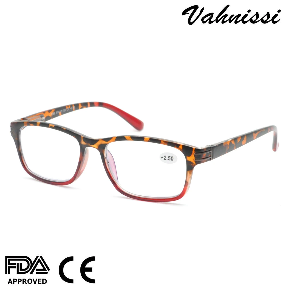 Wholesale FDA Ce Tortoise Color Plastic Reading Glasses Frame for Women