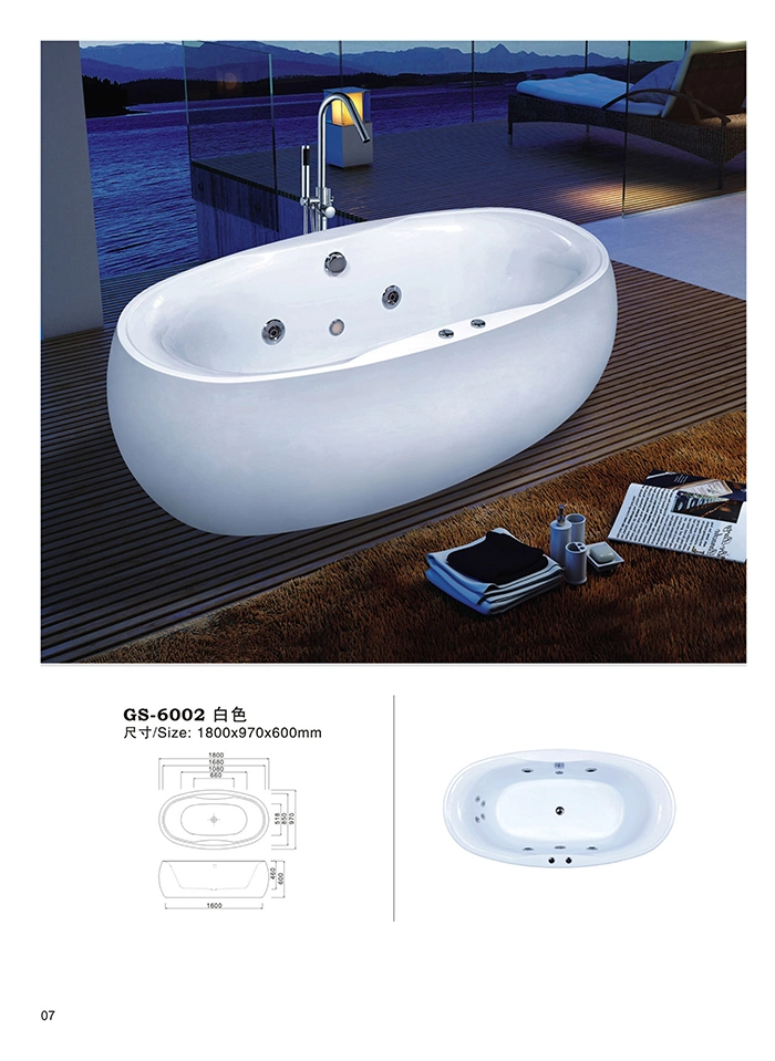 White Color Whirlpool Massage SPA Bathtub for SPA Shop