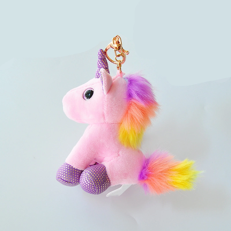 Colorful Unicorn Plush Keychain