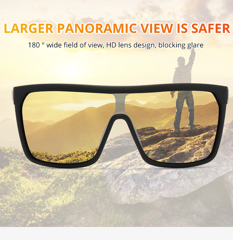 Kenbo Eyewear 2021 Stylish Oversized One-Piece Windshield Color Film Polarized Sunglasses for Outdoor Cycling