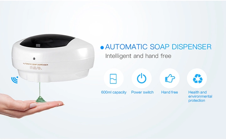 Factory ABS White 600ml Wall Mount Automatic Hand Soap Dispenser