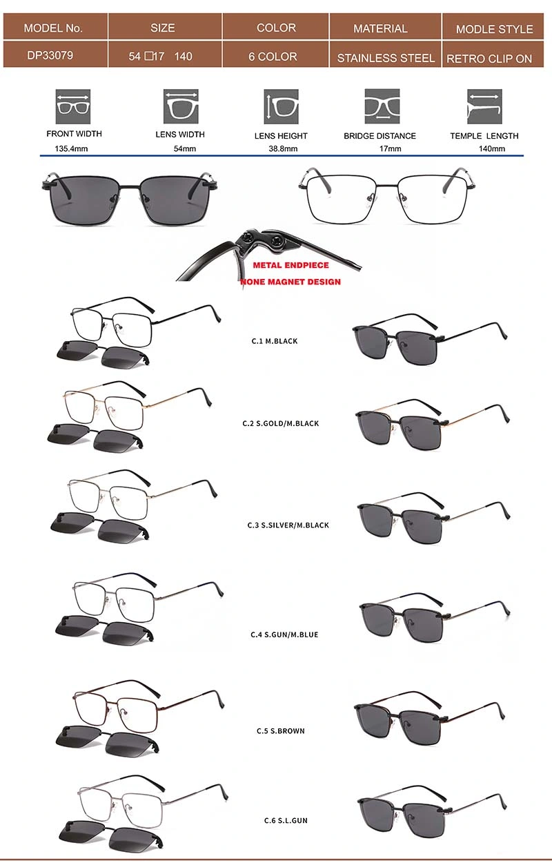 FC Optics OEM Colorful Polarized Clip on Sunglasses for Myope