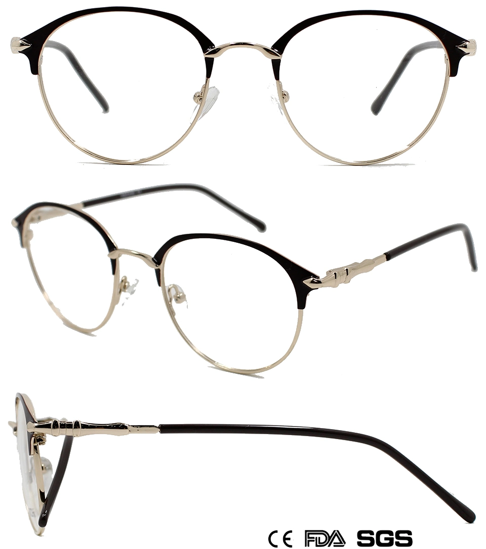 Vintage Round Metal Reading Glasses with Eyebrow (WRM802018)