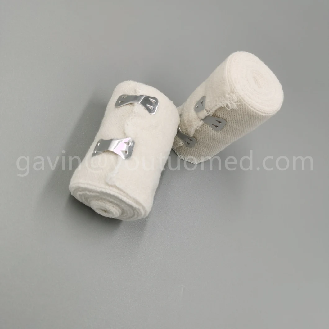 CE White Medical Disposable Cotton Interwoven Elastic Bandage Hemostatic Bandage PBT Wrinkle Elastic Bandage 5cm*4.5m 95g