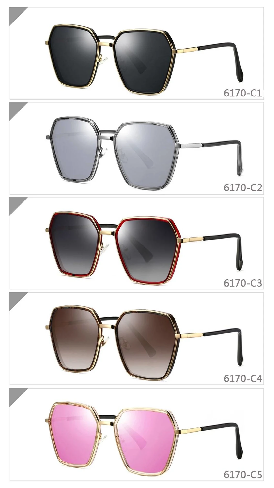 Factory High Quality Metal Polarized Sunglasses Light Color UV400 Protection Gradient Sunglasses