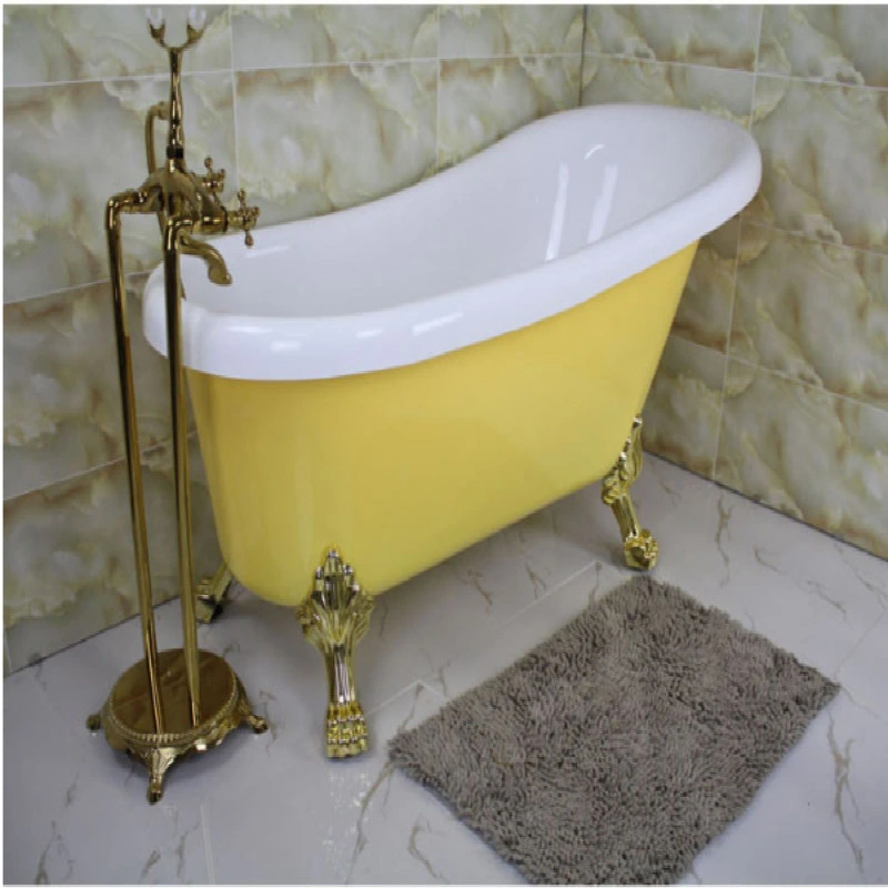 Classic Acrylic Shower Tub Sliver Claw Foot Deep Soaking Hot Bathtub Free Standing