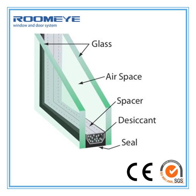 Roomeye Low E Coated Insulated Windows Glass/Double Glazing Curtain Wall Window Glass (RMCW-100)
