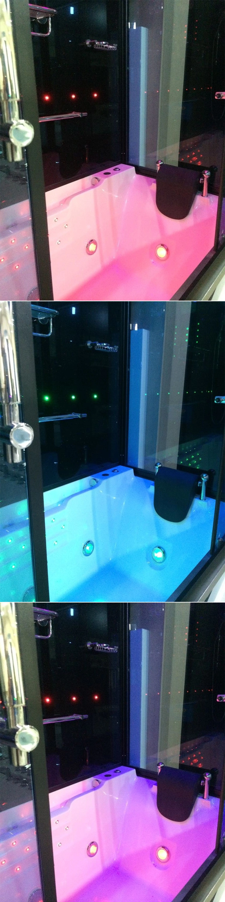with LED Display and Massage Jets Steam Shower Whirlpool Tub