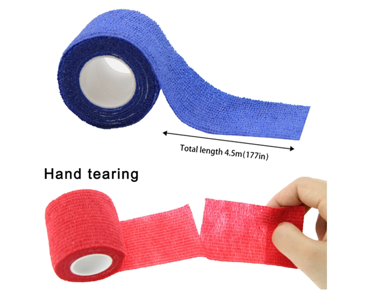 5cm*4.5m Non Woven Hand Tear Cohesive First Aid Bandage Latex-Free