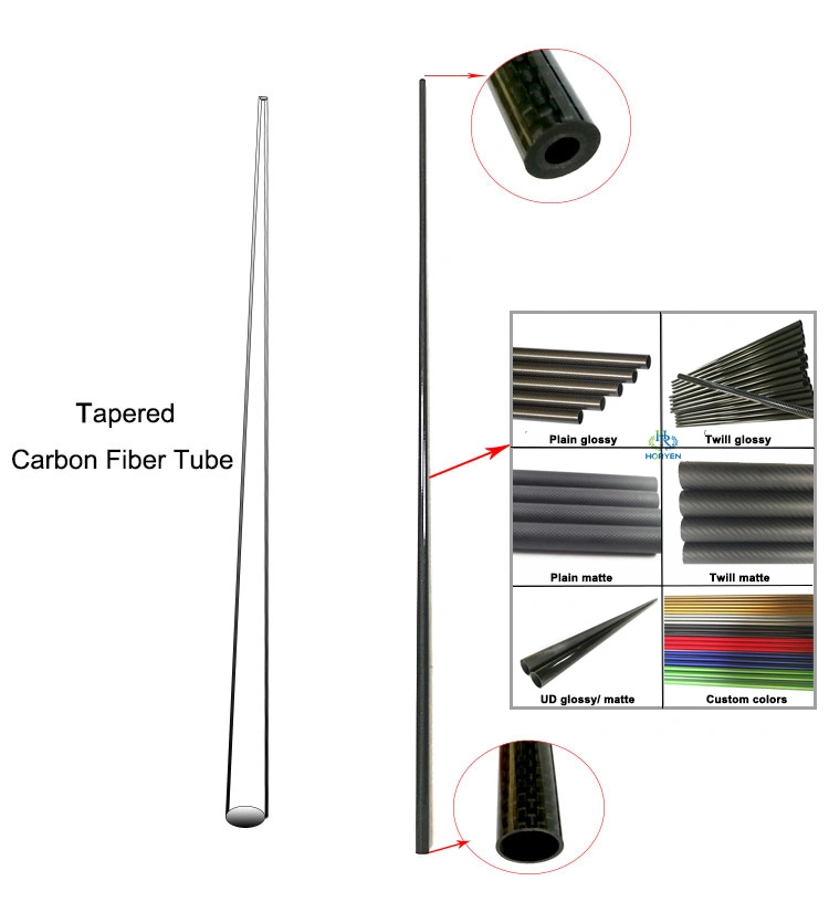 High Strength Carbon Fiber Composite Material Conical Tube for Golf Shaft