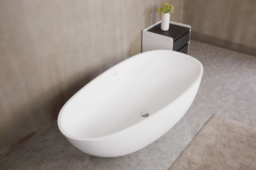 Oval Shape Bathroom Tub Soaking Tub with Special Design