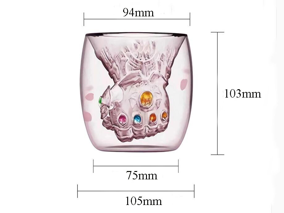 Thanos Cup The Revengers Gift Cup Birthday Gift Cup Creative Double Wall Glass Cup