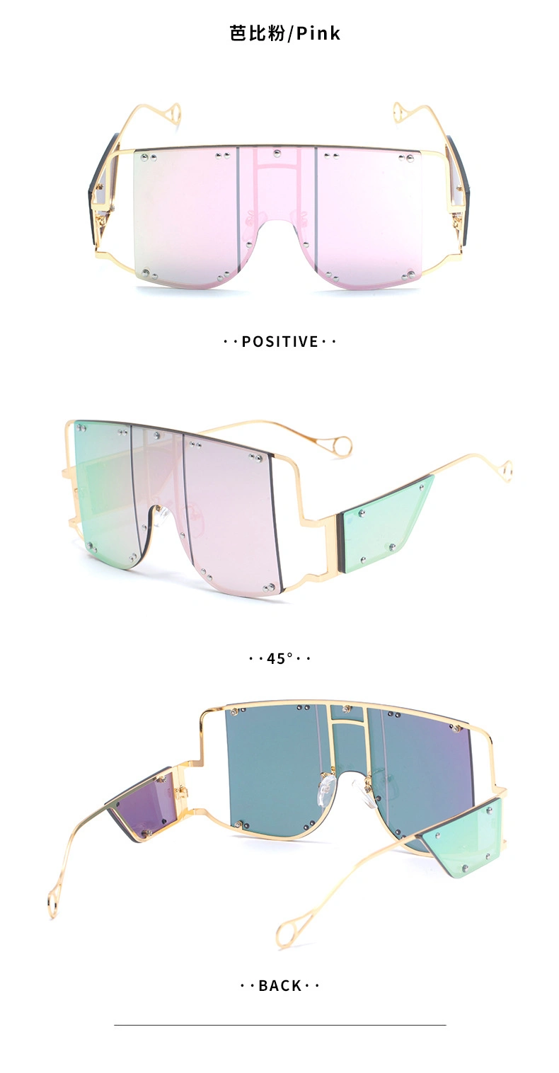 New Arrival Fashion Big Frame Oversized Women Trendy Wraparound Lens Sunglasses 2020