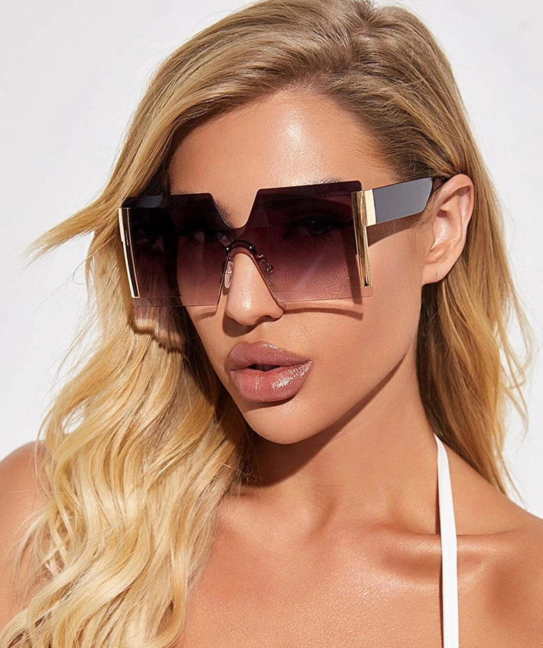 2020 Plastic Women Men Fashion Big Rectangular Chunky Square Sunglasses