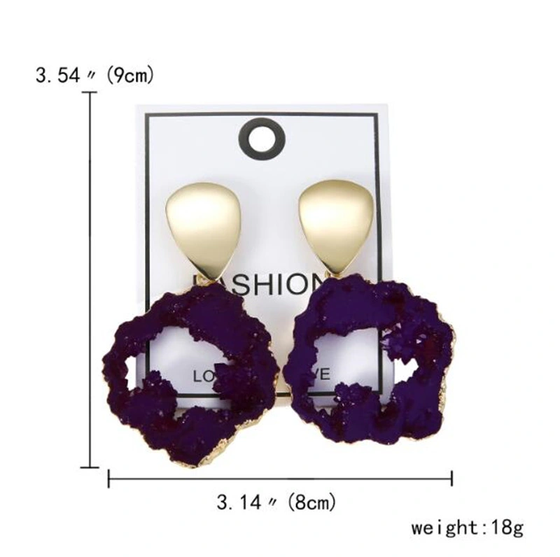 Fashion Geometric Irregular Natural Stone Earrings Girlfriends Earrings Wholesale
