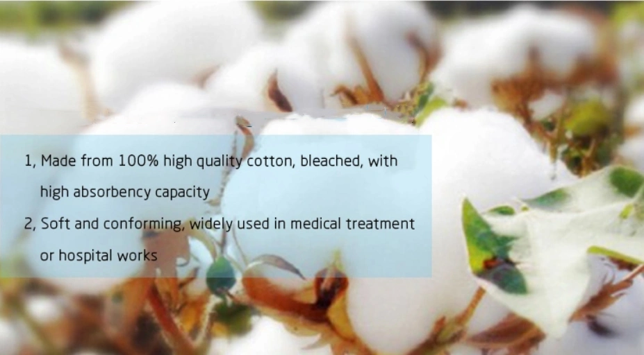 Medical 100% Cotton Gauze Bandage with Woven Sides 5cmx5m