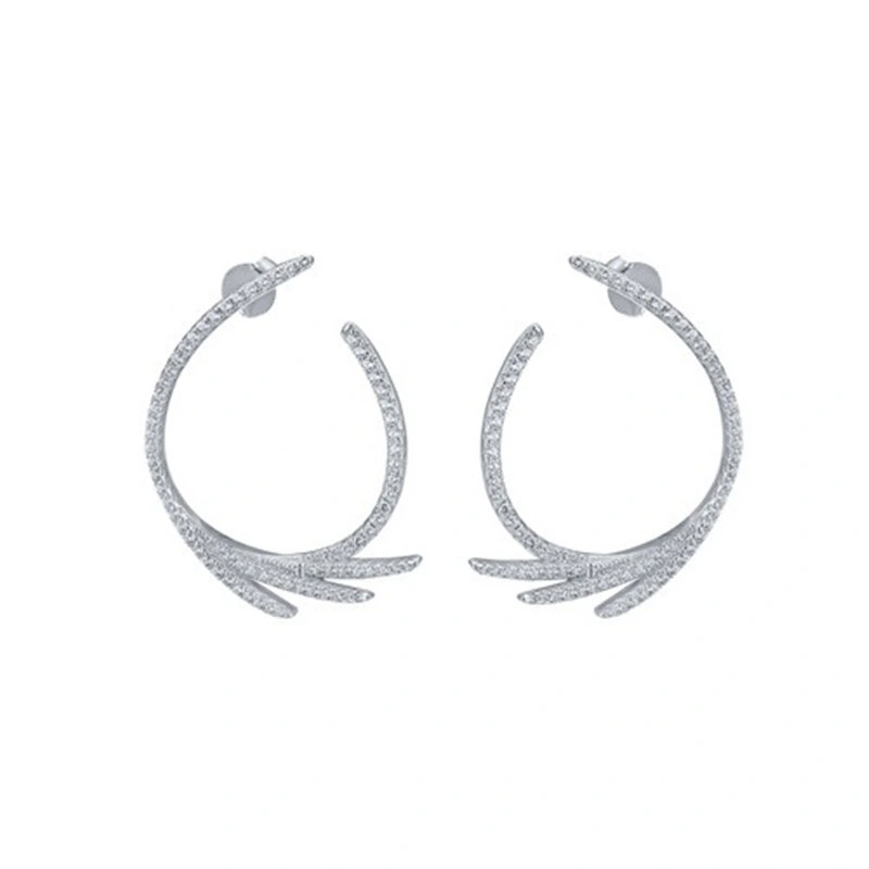 925 Silver and Brass Wholesale Marquise Round Earrings for Ladies