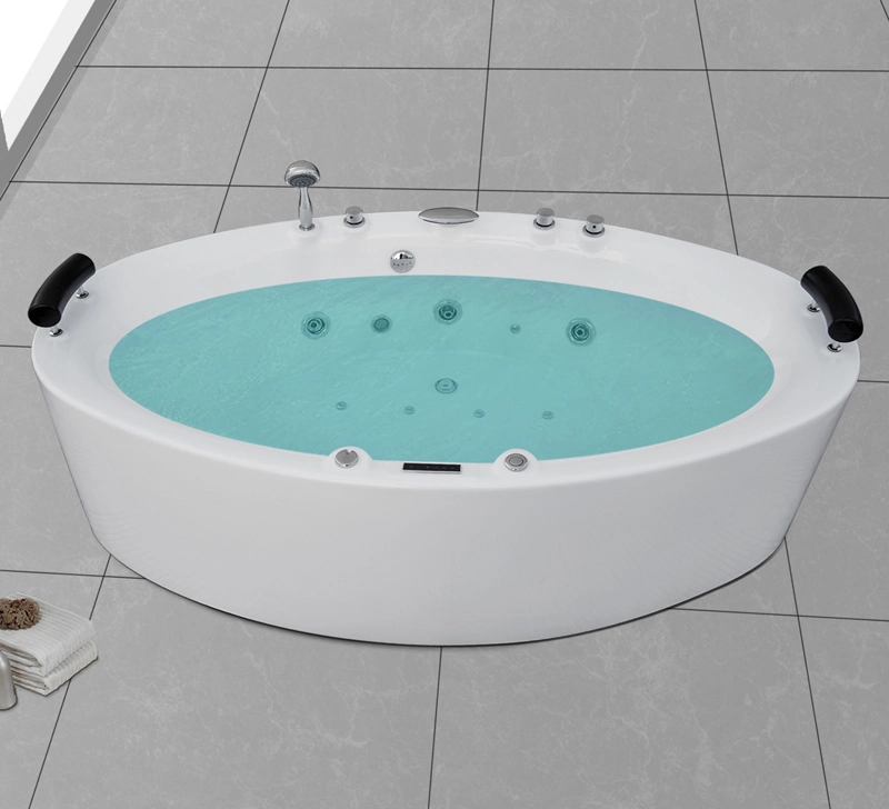 Freestanding Acrylic Jacuzzi Massage Whirlpool Bathtub 6PCS Big Massage Jets