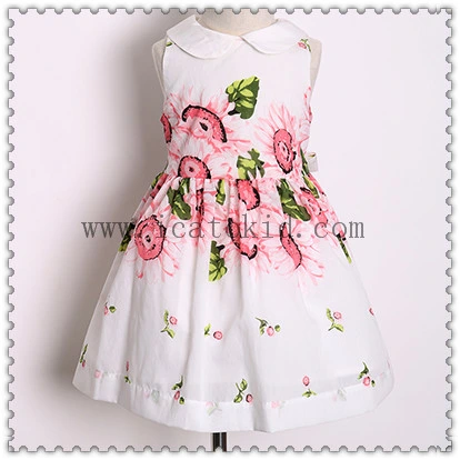 Summer Spring Elegant Girls Cotton Dress for Girls Dress