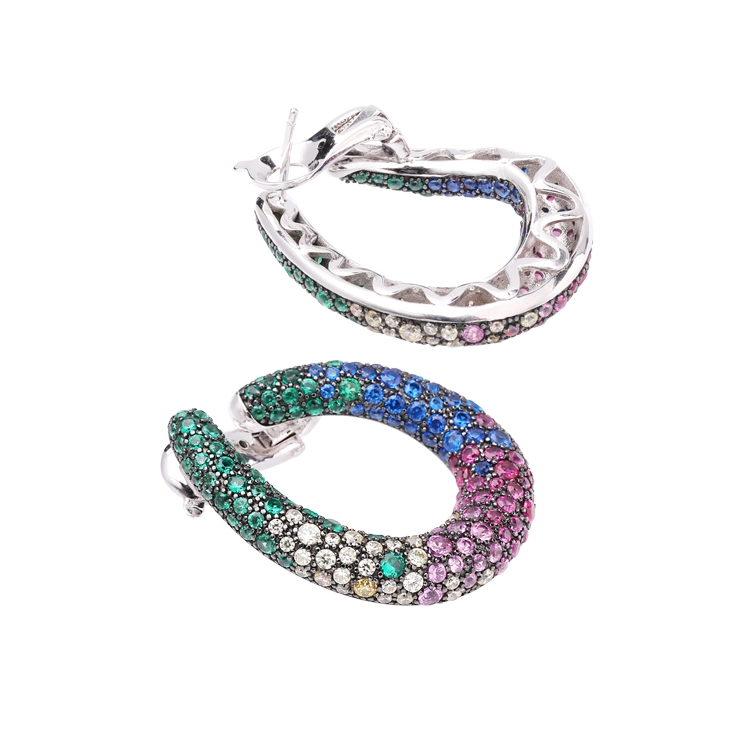 Stud Earrings Colorful Stones Elegant and Delicate Earrings for Women