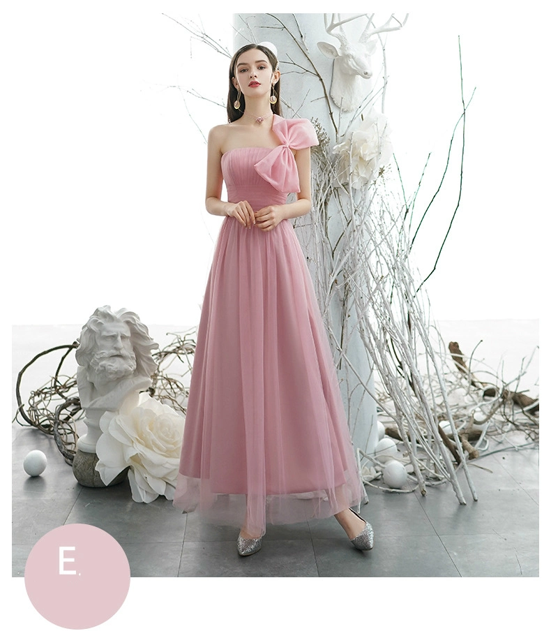 Pink Convertible Bridesmaid Dresses Custom Tulle Empire Bridesmaid Dress