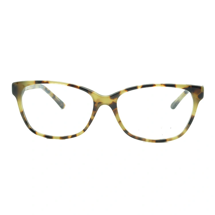 2017 Yellow Tortoise Acetate Optical Glasses with Metal Deco