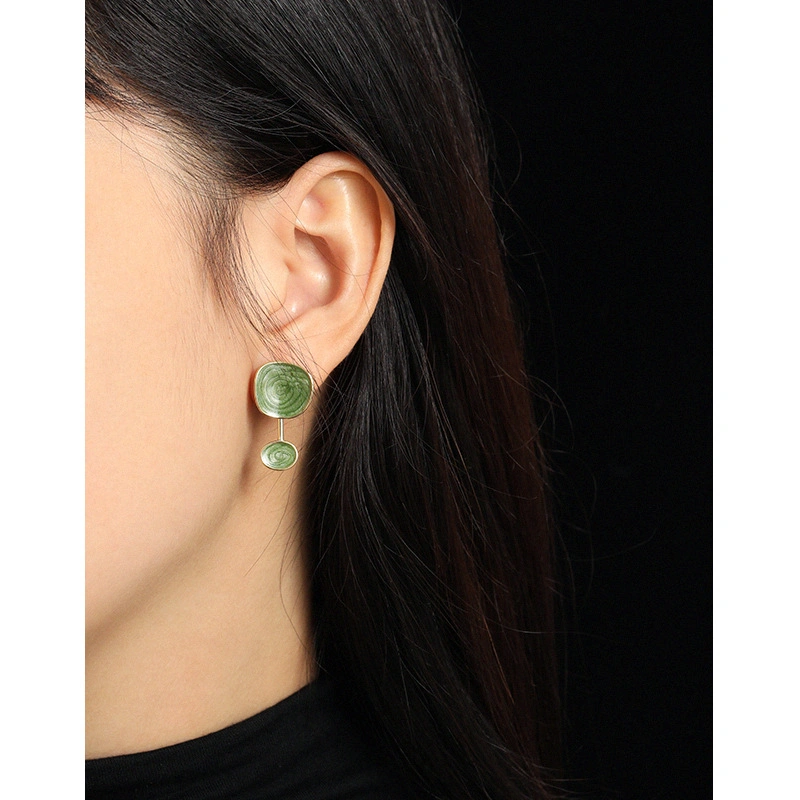 Fashionable and Versatile Micro-Encrusted Drip Geometric Earrings Jewelry