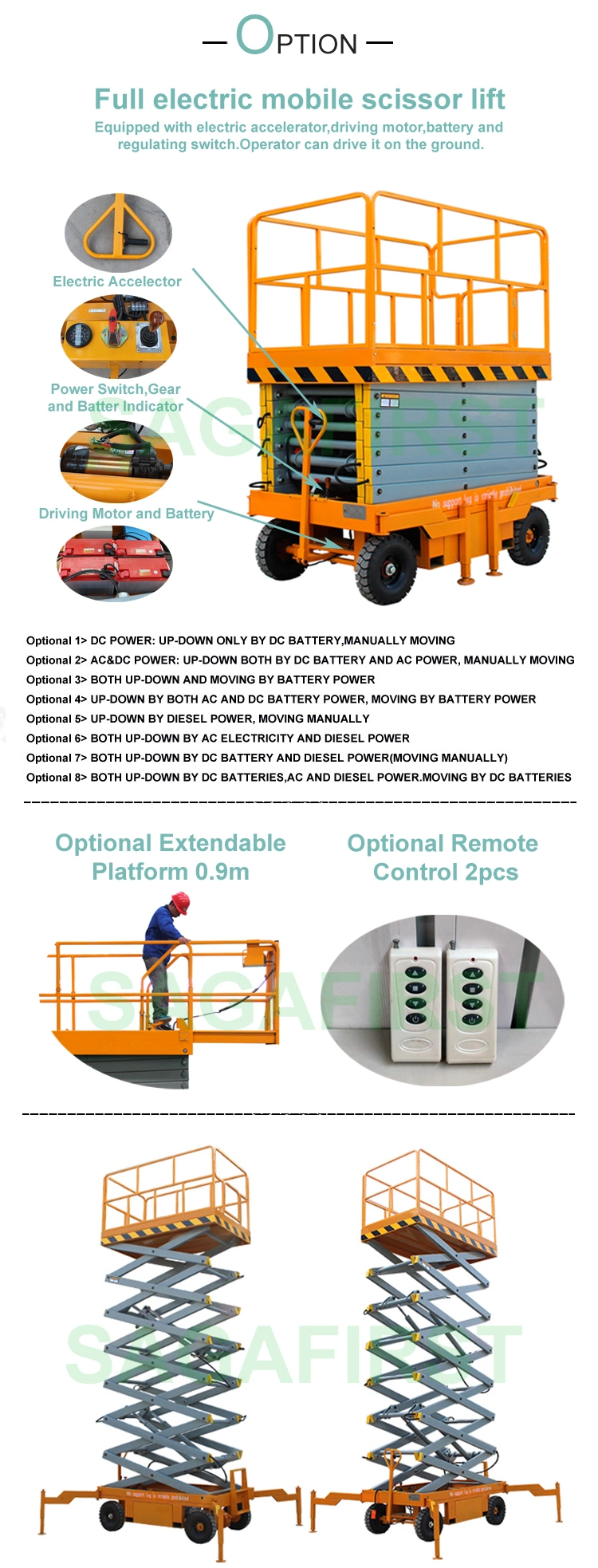 Building Electric Scissor Man Lift Air Conditioner Lift