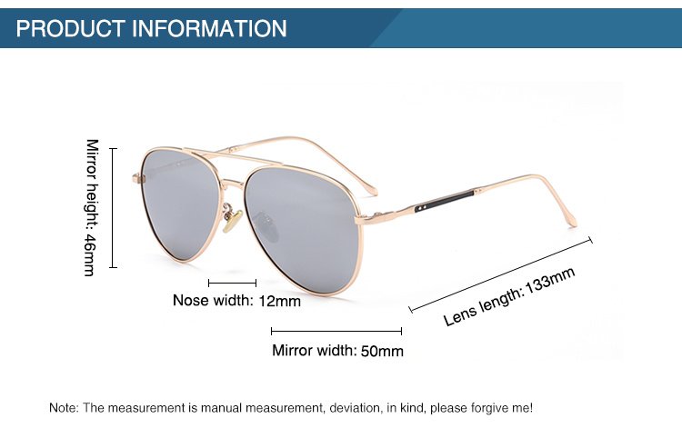 High Quality Classical Double Bridge Metal Frame Fashion Children Sunglasses
