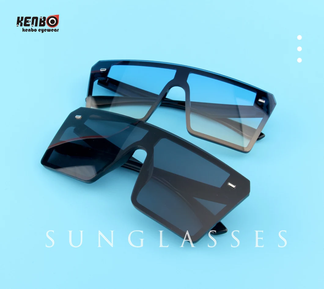 Fashion Sunglasses One Piece Lens Shield Squarewith Rivet