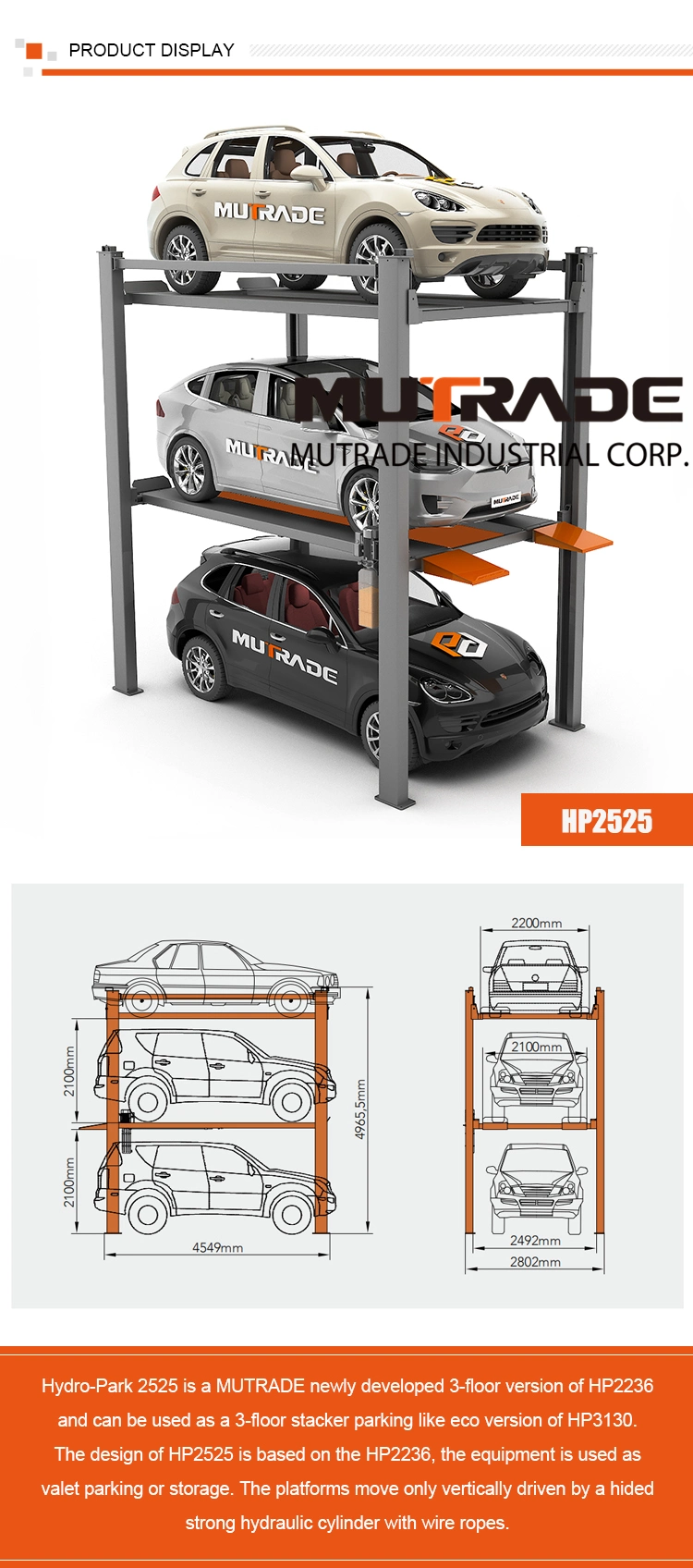 4 Post Parking Lift Stacker Parking Lot Vertical Storage Parking