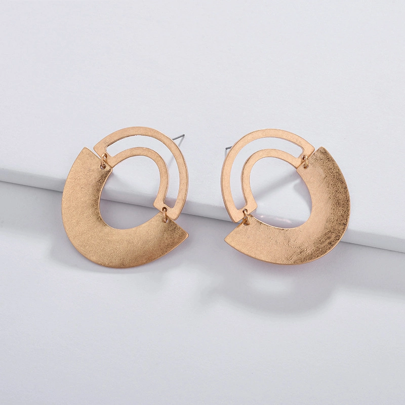 Boho Jewelry for Women Gold Plated Hollow U Shape Geometric with Zinc Alloy Drop Earrings