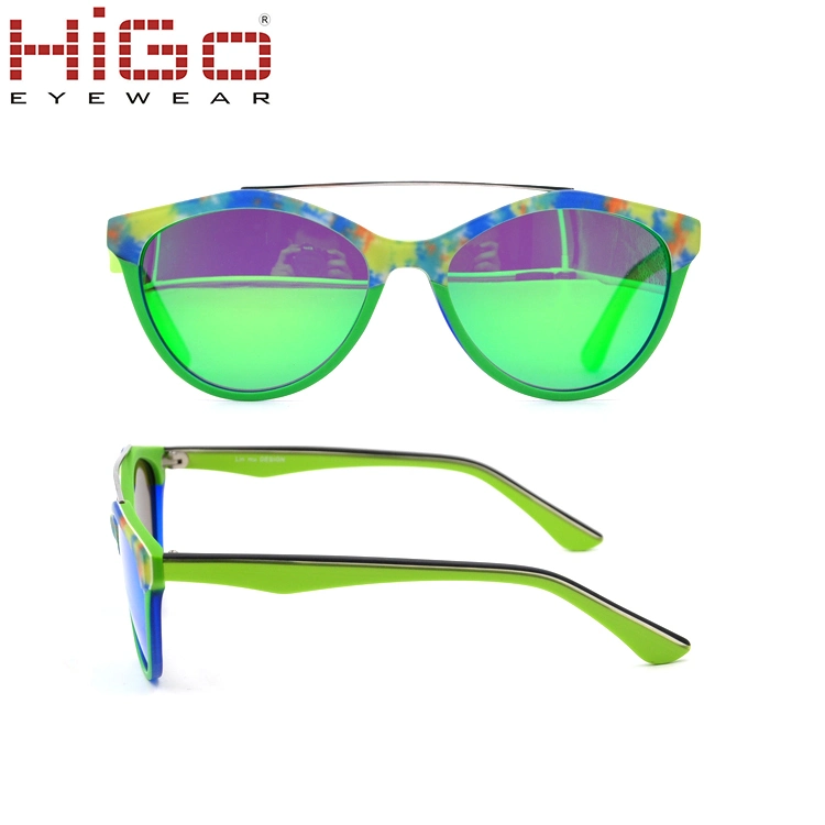 Colorful Mirror Lens Promotion Fashionable UV-400 Sunglasses for Women
