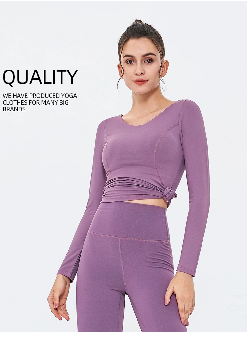 Long Sleeve Female Sports Wear Active Wear Yoga Top Fitness Clothing Workout Women Gym Top Manufacturer
