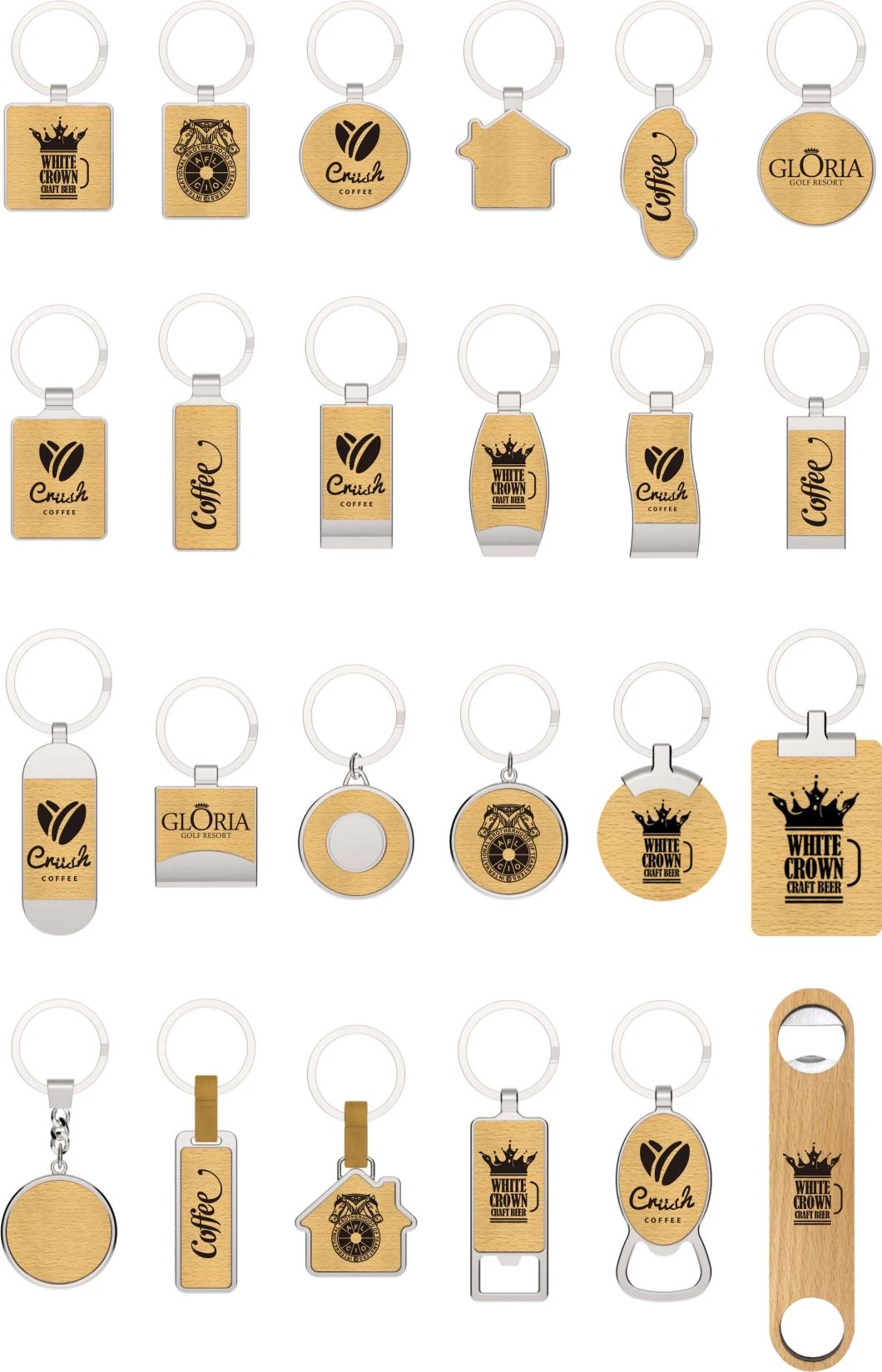 Free Samples Wooden Bottle Opener Keychain Logo Can Be Printed
