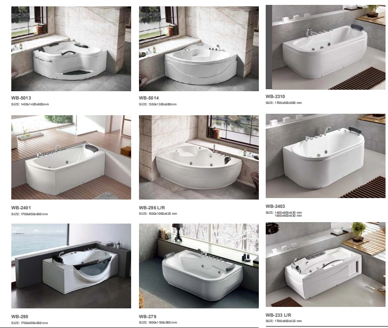 Square Shape Cheaper SPA Bathtub with Surfing Massage Jacuzzi Freestanding Kb-404