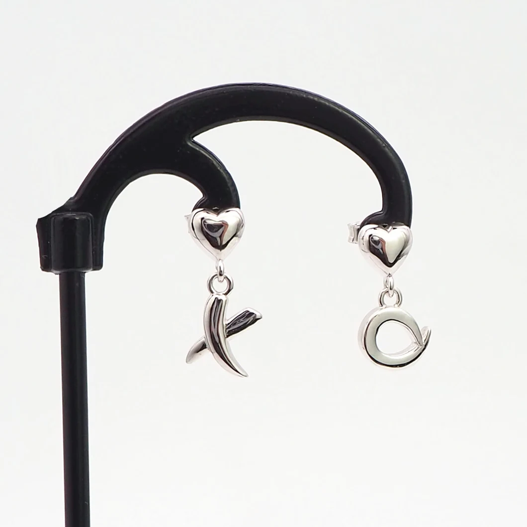 New Design 925 Sterling Silver Asymmetric Drop Earrings Without Stone Elegant Hoop Earring Jewelry