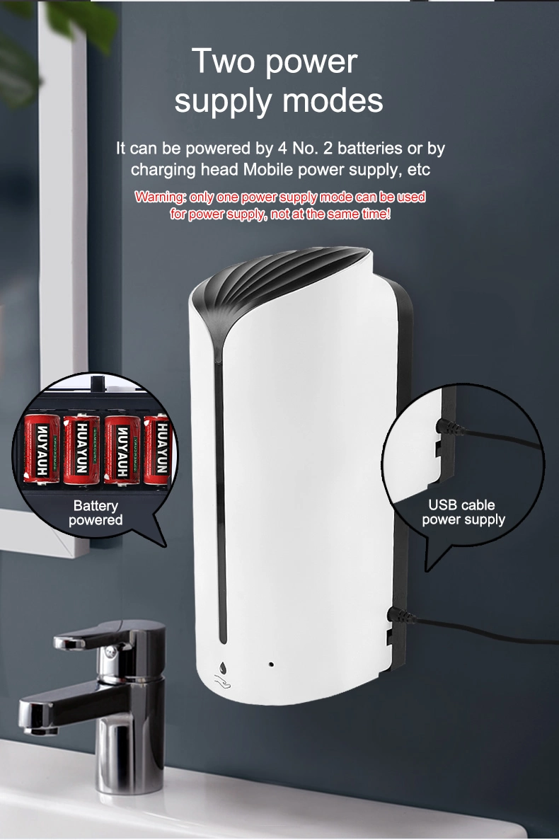 1200ml Home Automatic Induction Electric White Plastic Hand Foam Soap Liquid Alcohol Spray Sanitizer Dispenser