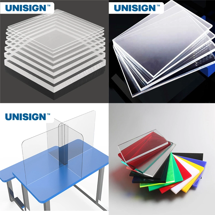 Unisign Factory Custom Cut Acrylic Clear Protective Clients Tabletop Shield Acrylic Screens Gypsum Board Partition Price