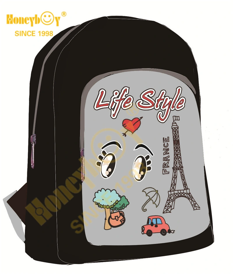 Girls Children School Cute Eiffel Tower Printed Backpack