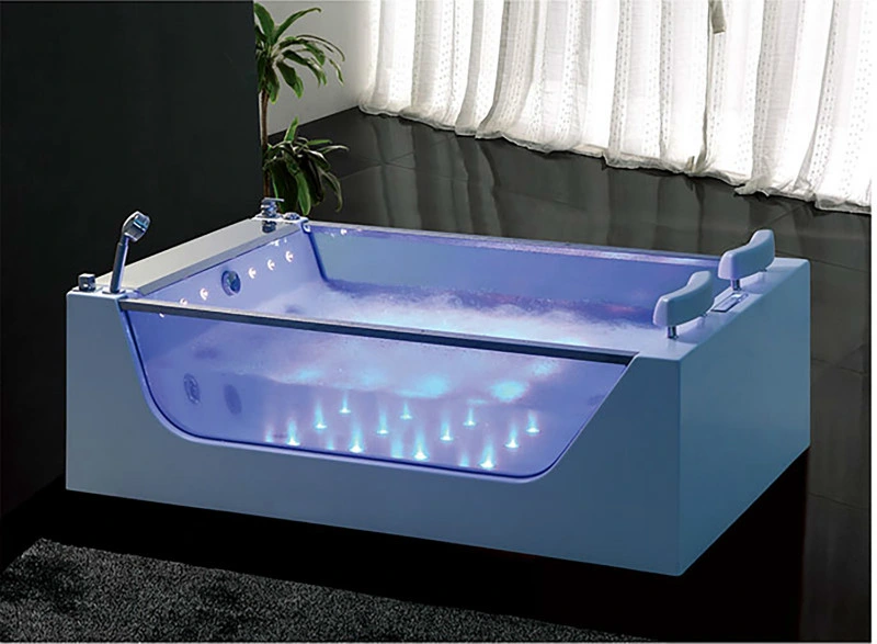 Channing 2 Person Hot Tub Jacuzzi Bath Freestanding Whirlpool Bathtub with Big Glass Window (QT-227)