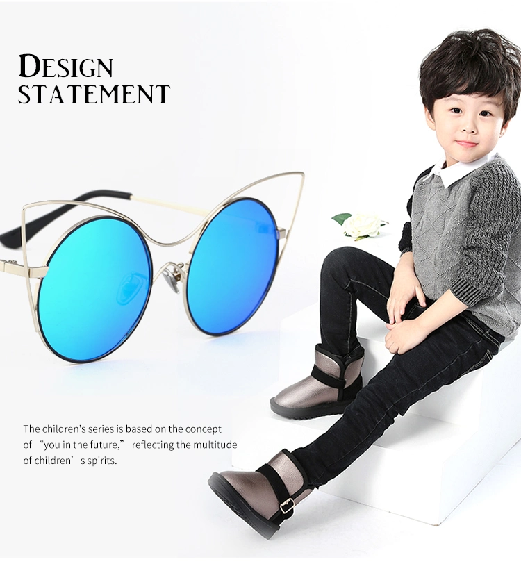 Fashion Kids Sunglasses Designer Style Metal Cool Sunglasses