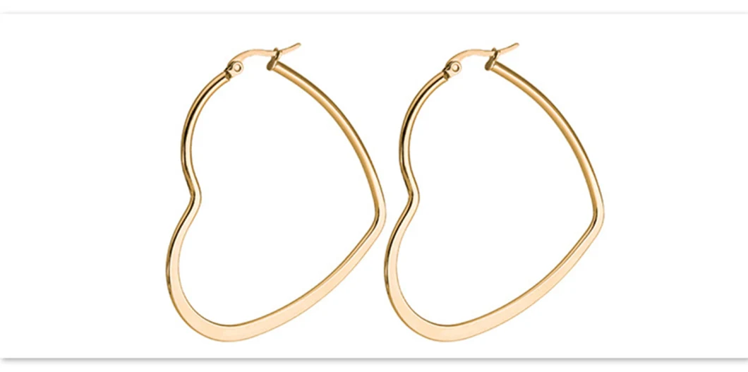 Fashion Jewelry Heart-Shaped Drop Earrings Female Long Love Exaggerated Big Earrings Hollow Earrings Personalized Nightclub Earrings Er0046