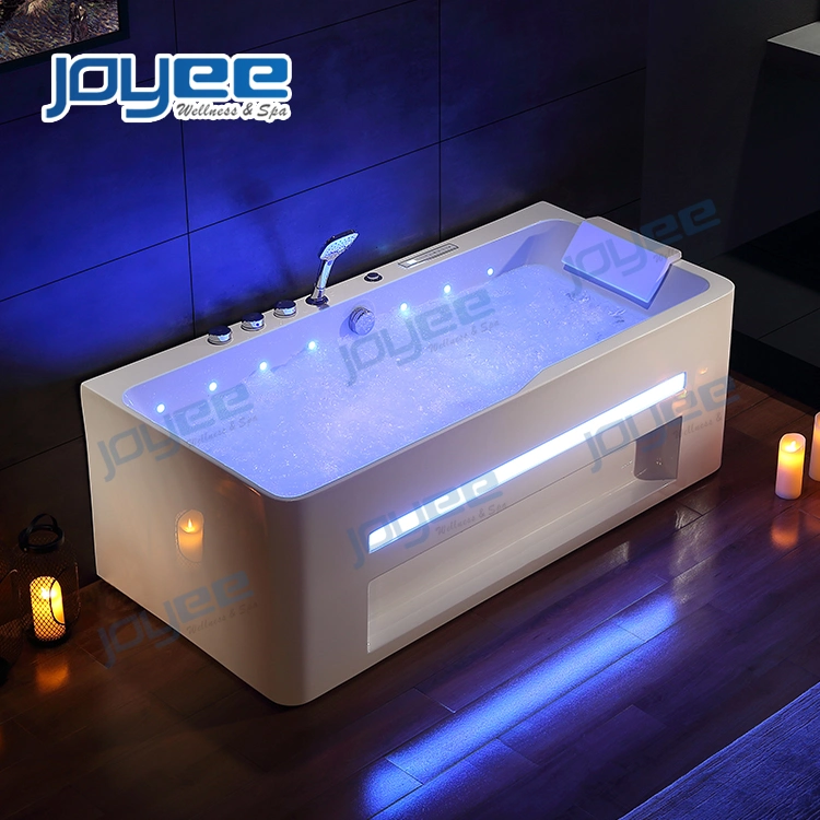 Single Person SPA Tub Indoor Jacuzzi Bathtub Waterfall Whirlpool Massage LED Hot Tub